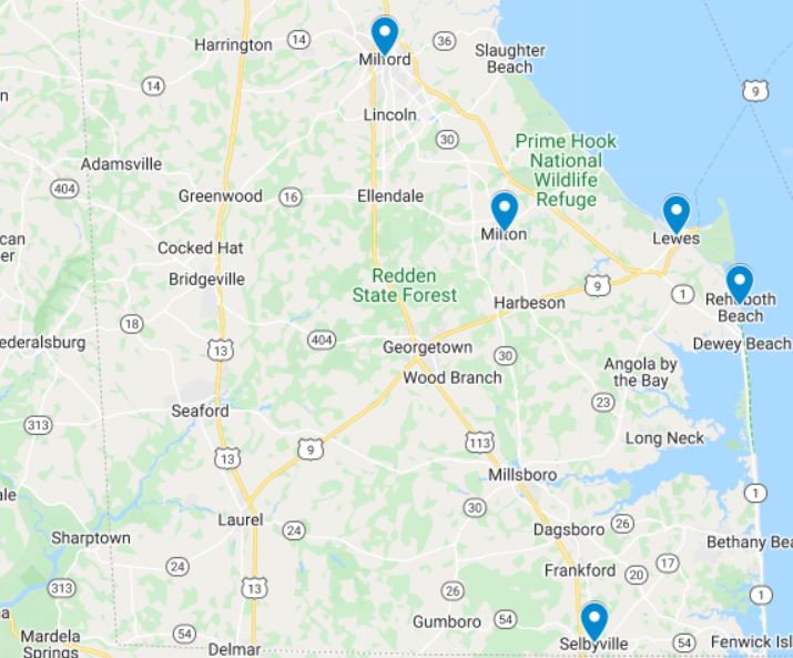 Delaware locations we serve